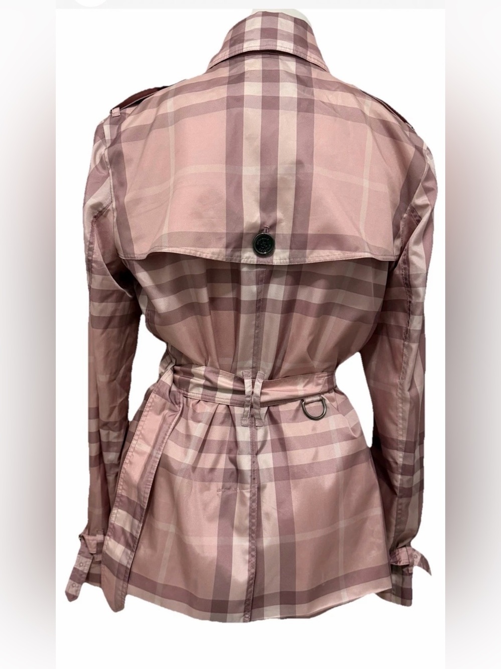 Burberry Pink Nova Check Trench Jacket - Picture 2 of 16
